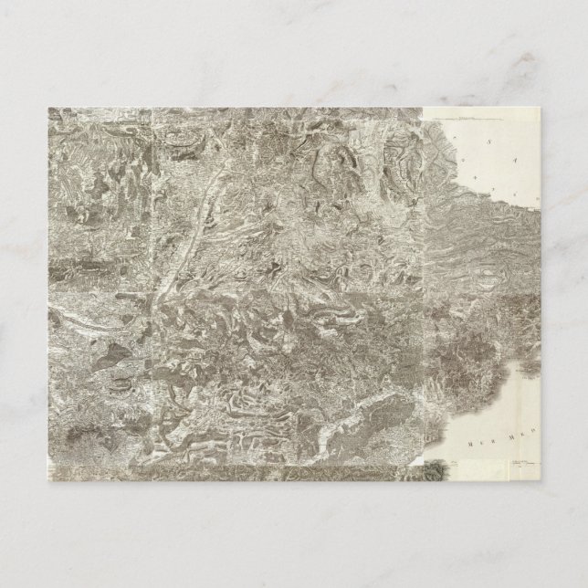 Cartão Postal Mapa composto da França (Frente)