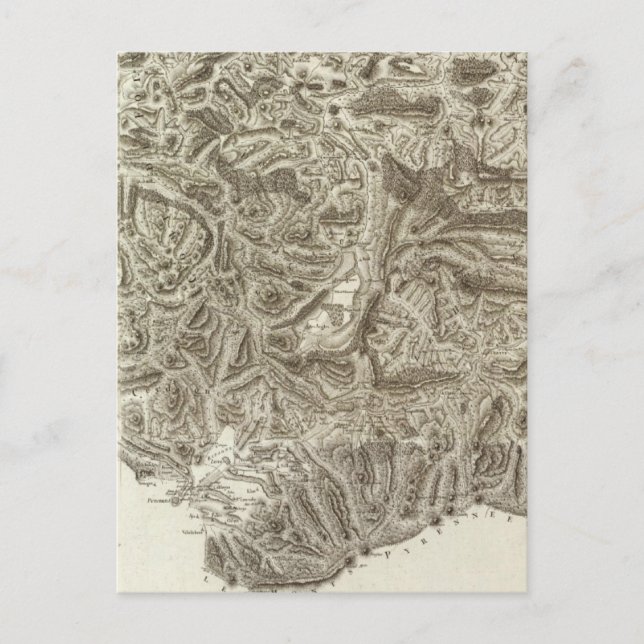 Cartão Postal Mapa composto da França (Frente)