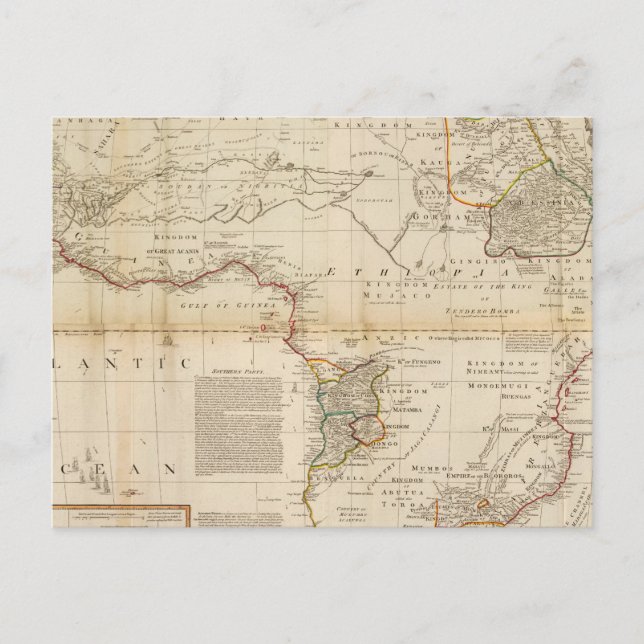 Cartão Postal Mapa composto de cor da África (Frente)