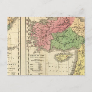 Cartão Postal Mapa cronológico da Turquia