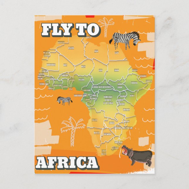 Cartão Postal Mapa da África (Frente)