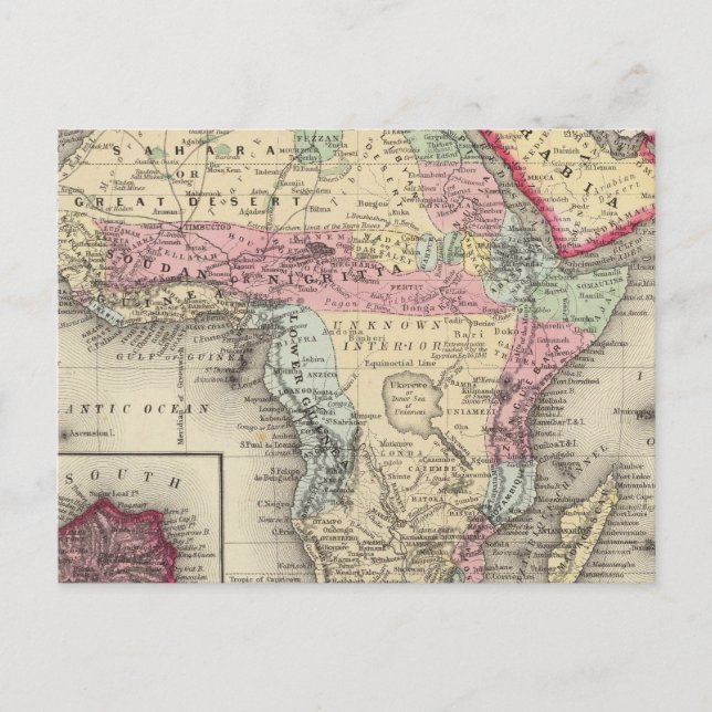 Cartão Postal Mapa Da África (Frente)