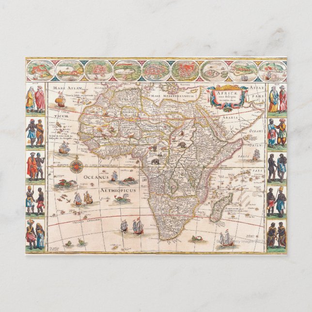 Cartão Postal Mapa da África 3 (Frente)