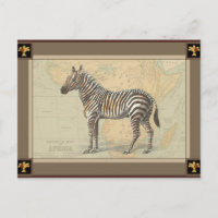 Mapa da África e uma Zebra