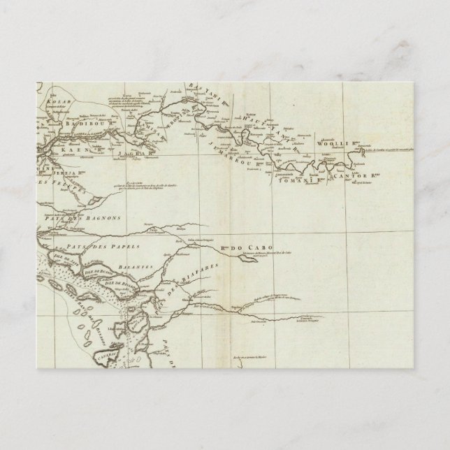 Cartão Postal Mapa da África Ocidental (Frente)