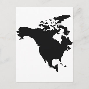 Cartão Postal mapa da américa do norte