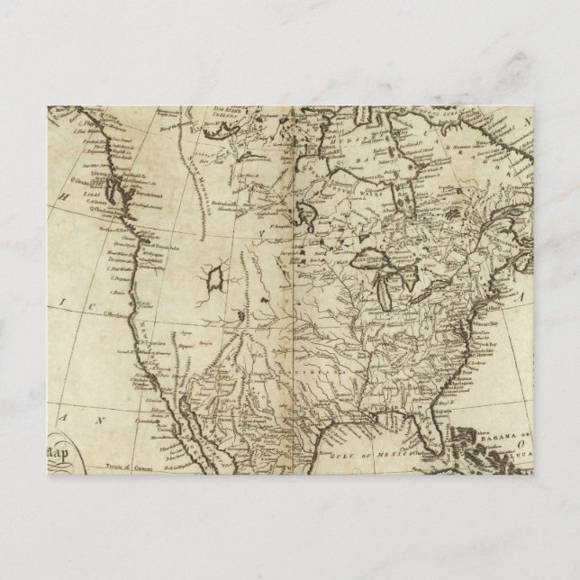 Cartão Postal Mapa da América do Norte (Frente)