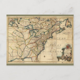 Cartão Postal Mapa da América do Norte (1777)