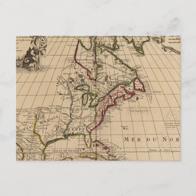Cartão Postal Mapa da América do Norte 2 (Frente)