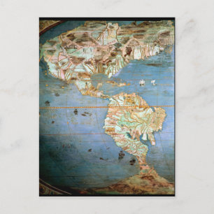 Cartão Postal Mapa da América do Norte e do Sul