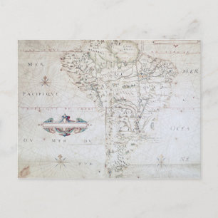 Cartão Postal Mapa da América do Sul