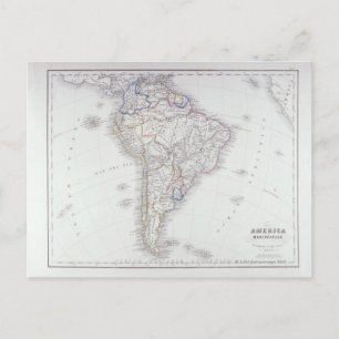 Cartão Postal Mapa da América do Sul