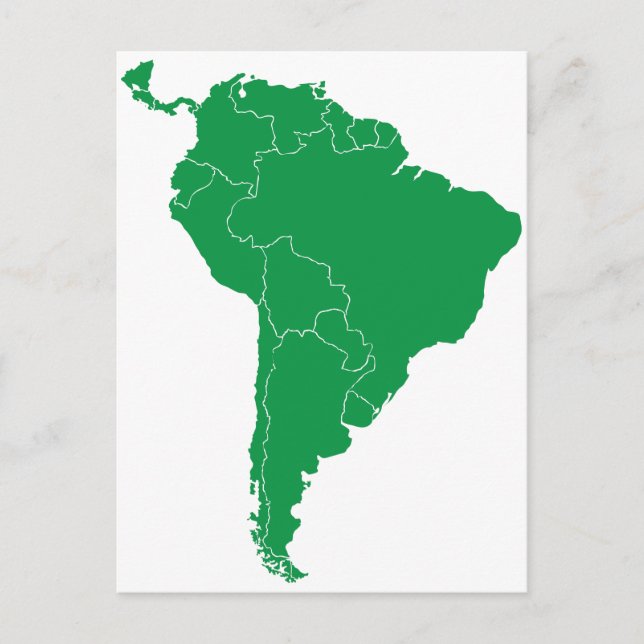 Cartão Postal Mapa da América do Sul (Frente)