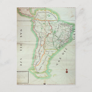 Cartão Postal Mapa da América do Sul, 1777