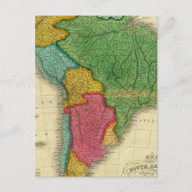 Cartão Postal Mapa da América do Sul 3 (Frente)