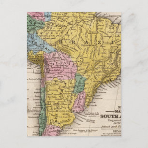 Cartão Postal Mapa da América do Sul 5