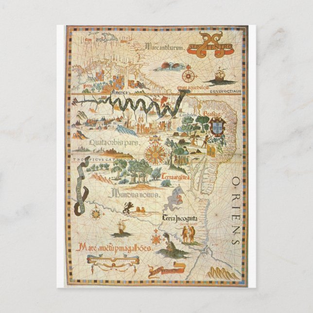 Cartão Postal Mapa da América do Sul — Cartão-postal 1558 (Frente)