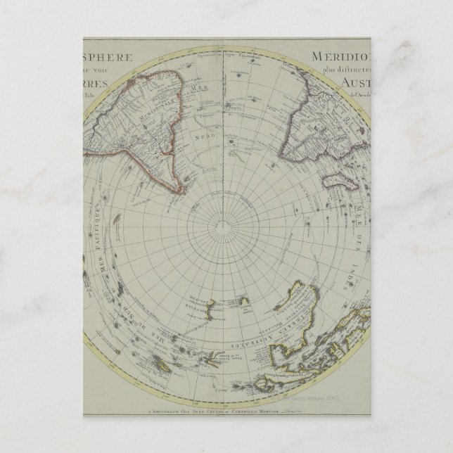 Cartão Postal Mapa da Antártica 2 (Frente)