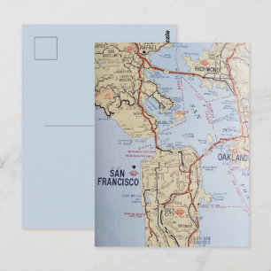 Cartão Postal Mapa da Área de San Francisco em Postal