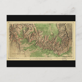 Cartão Postal Mapa da Arizona do Parque Nacional do Grand Canyon