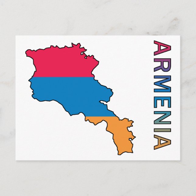 Cartão Postal Mapa Da Armênia (Frente)
