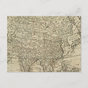 Cartão Postal Mapa da Ásia