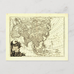 Cartão Postal Mapa da Ásia (1787)