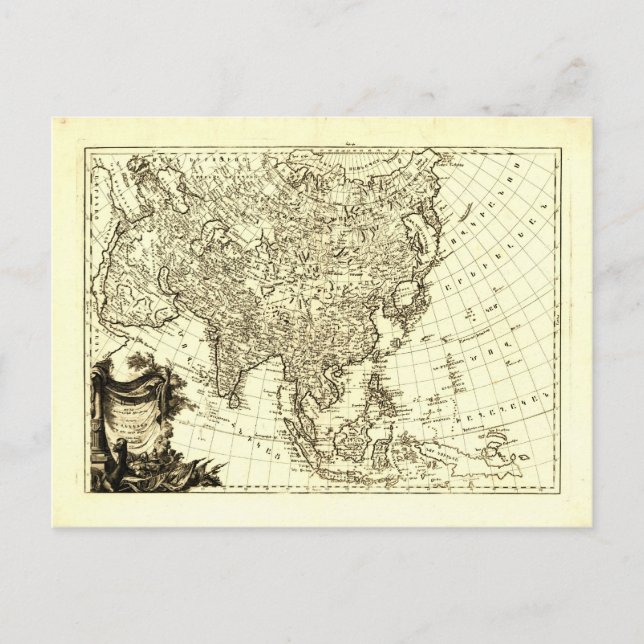 Cartão Postal Mapa da Ásia (1787) (Frente)