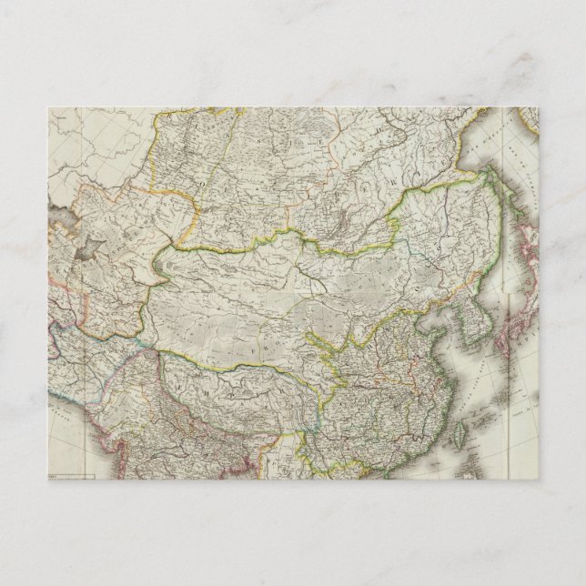 Cartão Postal Mapa da Ásia Gravado (Frente)