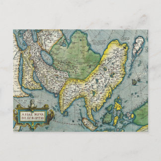 Cartão Postal Mapa da Ásia no início do século XVI