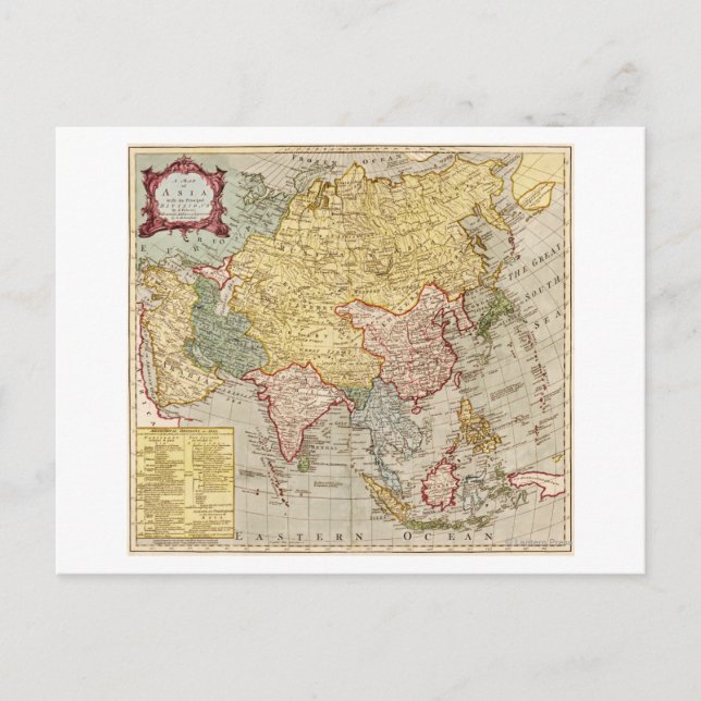 Cartão Postal Mapa da ÁsiaPanorâmicaÁsia 2 (Frente)