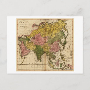 Cartão Postal Mapa da ÁsiaPanorâmicaÁsia 3