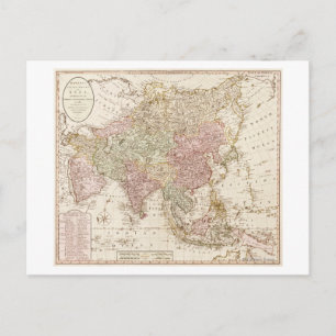 Cartão Postal Mapa da ÁsiaPanorâmicaÁsia 4