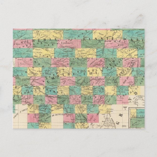 Cartão Postal Mapa da Assembleia da Ásia (Frente)