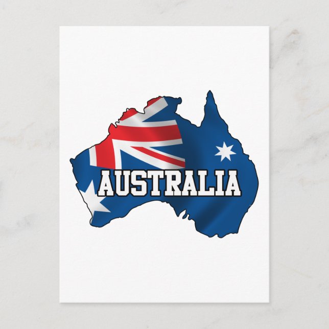Cartão Postal Mapa Da Austrália (Frente)