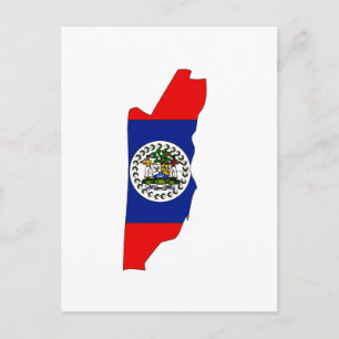 Cartão Postal mapa da bandeira de Belize