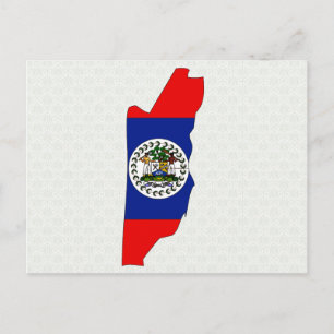 Cartão Postal Mapa da bandeira de Belize tamanho real
