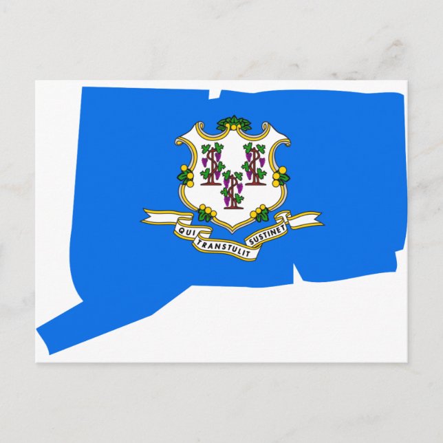 Cartão Postal Mapa da Bandeira de Connecticut (Frente)