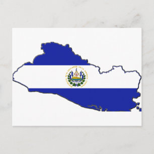 Cartão Postal Mapa da bandeira de El Salvador