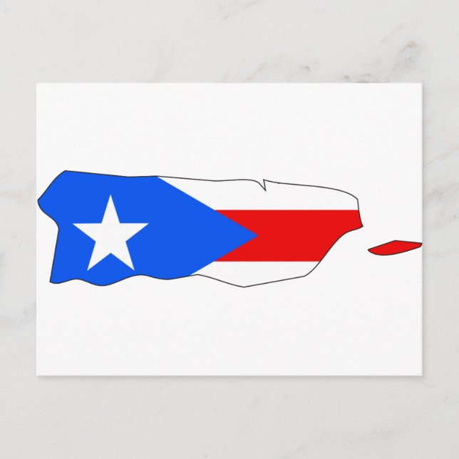 Cartão Postal Mapa da bandeira de Porto Rico (Frente)
