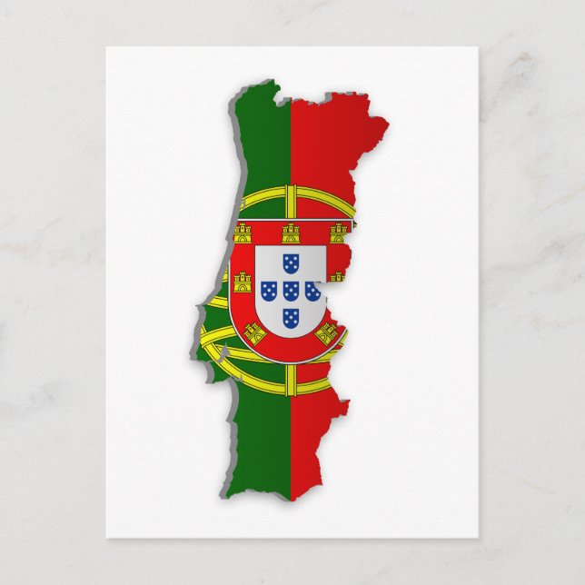 Cartão Postal Mapa da bandeira de Portugal (Frente)