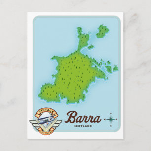 Cartão Postal Mapa da Barra Escócia