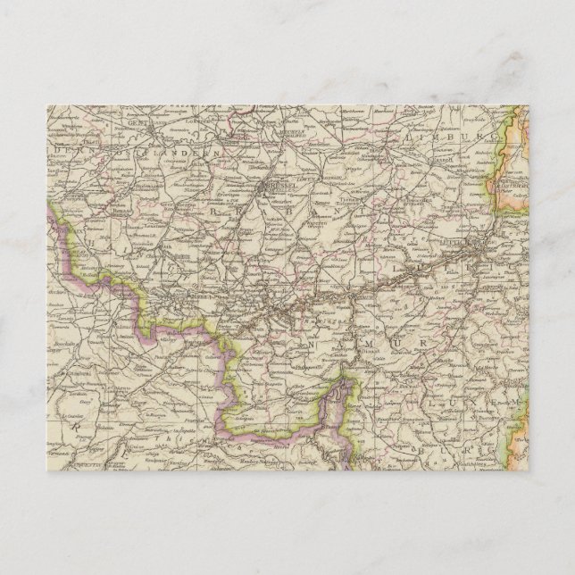 Cartão Postal Mapa da Bélgica e do Luxemburgo (Frente)