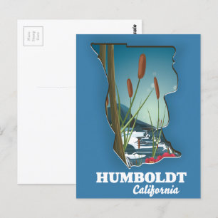 Cartão Postal Mapa da Califórnia em Humboldt