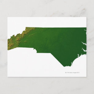 Cartão Postal Mapa da Carolina do Norte