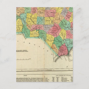 Cartão Postal Mapa Da Carolina Do Norte