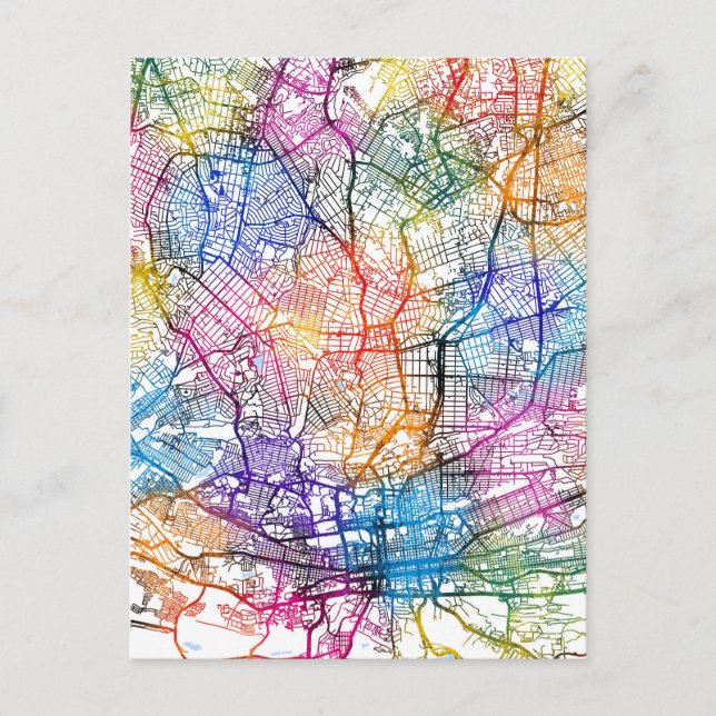 Cartão Postal Mapa da Cidade da África do Sul de Joanesburgo (Frente)