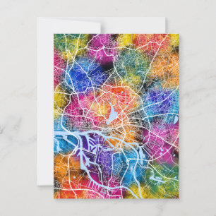 Cartão Postal Mapa da Cidade da Alemanha de Hamburgo