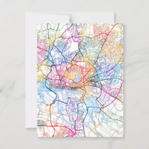 Cartão Postal Mapa da Cidade da Alemanha de Hamburgo