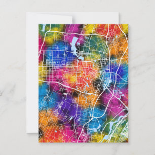 Cartão Postal Mapa da Cidade da China em Yinchuan